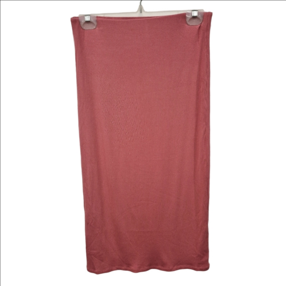 Wilfred Rib Knit Midi Pink Pencil Skirt